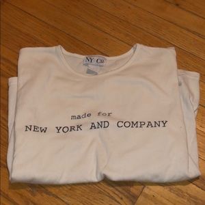 New York and Co. Long Sleeve White T-Shirt